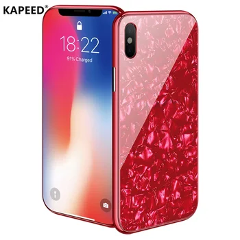 

For Iphone X XR XS MAX Tempered Glass Case KAPEED Luxury Marbled Magnetic 2 In 1 Case Cover Funda For Iphone 6 6s 7 8 Plus Copa