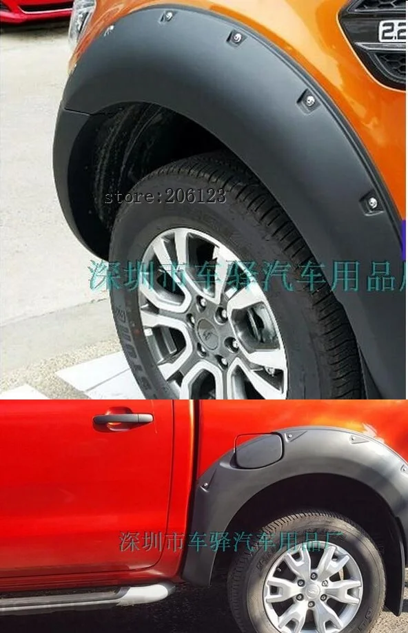 

2015-2017 Fender Flare For Ford Ranger Wildtrak Accessories Black Color Mudguards For Ford Ranger Car Rangers Parts Ycsunz