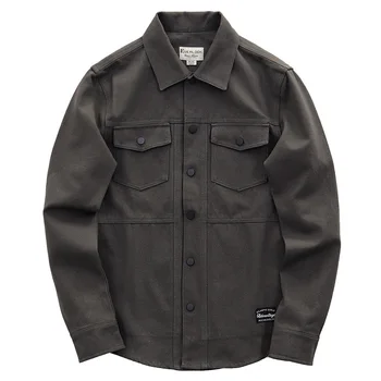 

Jeans Shirt Men Denim Slim Fit Shirt Long Sleeve Mens Thick Shirts Men Spring Autumn Dress Shirt Long Vintage Male Shirt II50CS