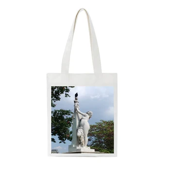 

SCCF Venus Statue Print Fashion Women Canvas HandBag Large Beach Shoulder Bag Casual Female Student Tote Bag Shopping Bag Bolsas