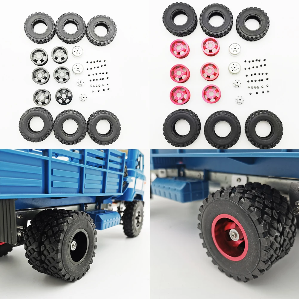 

6pcs Modification Spare Wheel Hub Kit Replacement Mini Easy Install Lightweight Toys Parts Metal DIY Simulation For JJRC 4X4