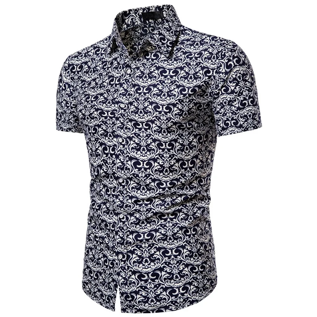 Рубашка camisa masculina мужские рубашки chemise homme уличная гавайская рубашка с коротким рукавом и принтом на воротнике рубашка мужская Z4