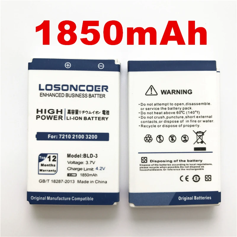 LOSONCOER 1850 мА/ч, BLD-3 BLD 3 BLD3 Батарея для Nokia 7210 2100 3300 6220 6610 I6260 6200 6610 6610i 7250i 7250