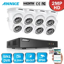 ANNKE 1080P 8CH H.264 CCTV камера DVR система 8 шт Водонепроницаемая 2.0MP HD-TVI белая купольная камера s домашний комплект видеонаблюдения