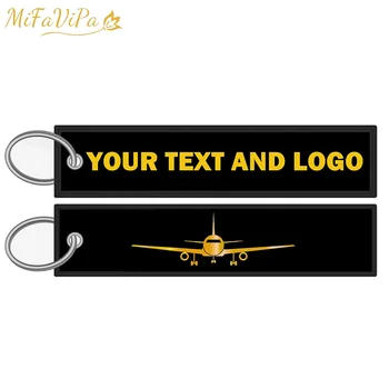 

100 PCS Fashion Trinket Customized Keychains llavero Safety Label Embroidery Customize Key Ring Chain for Aviation Gifts Trinket