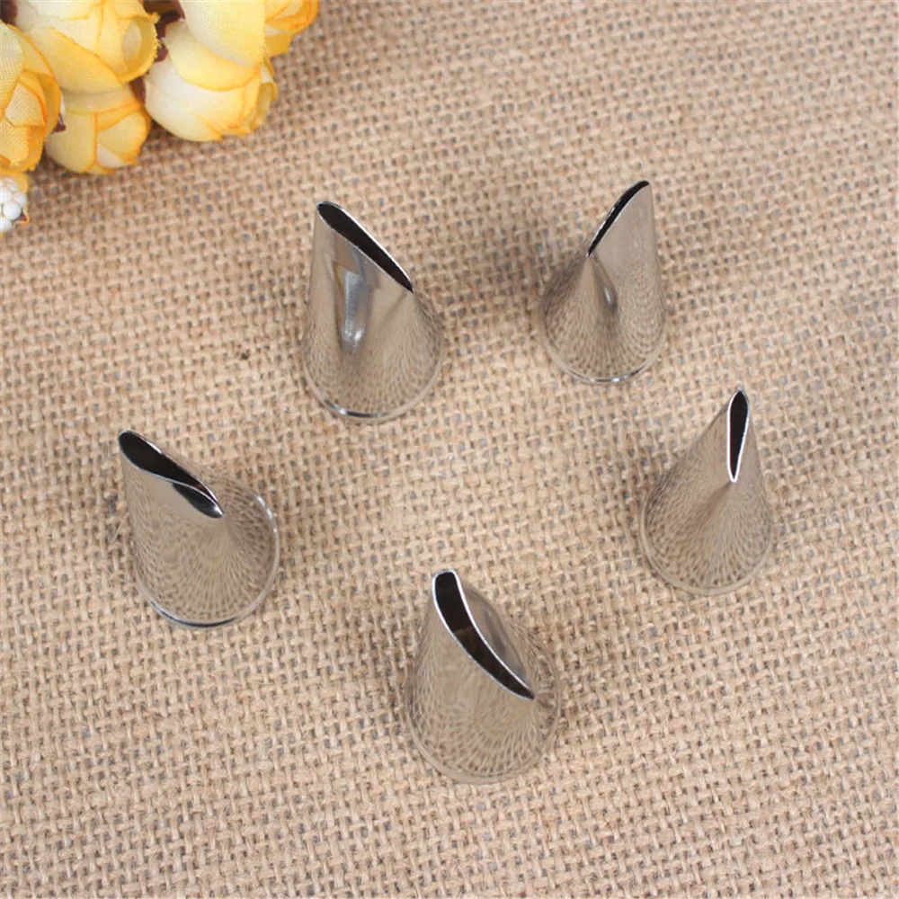 5 pcs Rose Petal Metal Cream Tips Cake Decorating Tools Steel Icing Piping Nozzles
