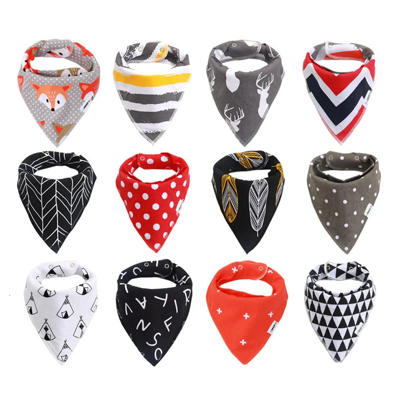 

Triangle Cotton Bibs Waterproof Feeding Smock Infant Burp Cloths Cartoon Saliva Towel Baby Eating Accessory Soft birth Stuff
