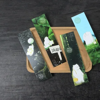 

30pcs lonely White Bear Bookmarks for Reading Books Accessories Book Marker Postcard Stationery Office School Student Gift E6394