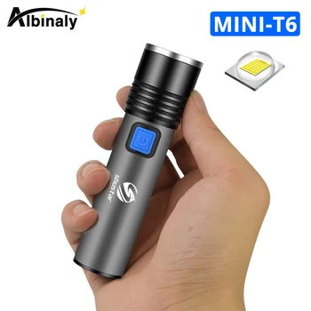 

Super bright Rechargeable LED Flashlight Waterproof Torch 3 lighting modes Zoomable camping light With T6 LED