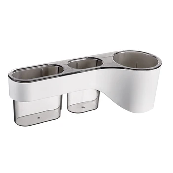 

Wall-mounted bathroom shelf hair dryer rack free punching transparent toilet storage box-1 pcs