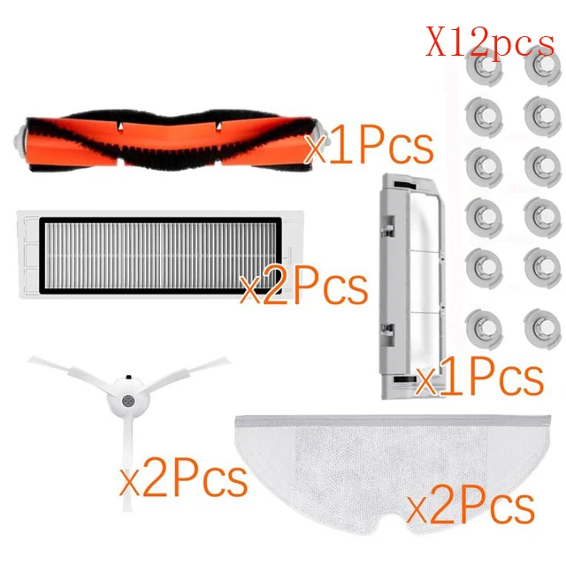Aspirador de pó Peças Kits Mop Panos Molhado Esfregar Filtro Escova Lateral Rolo Escova para Xiaomi mi Aspirador Roborock S50 S51