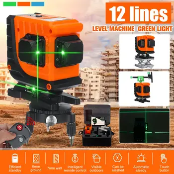 

ZEAST 12 Lines Laser Level 3D Self-Leveling 360 Horizontal And Vertical Cross Powerful Green Laser Beam Line Measurement Tools