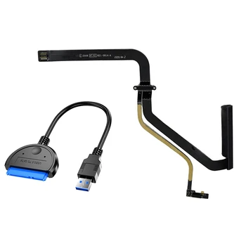 

1 Pcs Hard Drive Flex Cable 821-0814-A & 1 Pcs USB 3.0 SATA 3 Cable Sata to USB Adapter
