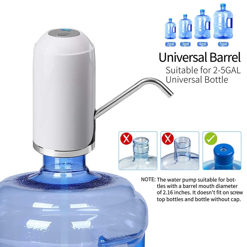 ABRA-насос для бутылки воды, электрический насос для питьевой воды, 5 галлонов, кулер для бутылки с водой, диспенсер, Usb зарядка, портативный диспенсер для воды