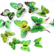 9-12 стерео двухслойные Креативные 3D наклейки на стену с бабочкой, аксессуары для спальни, окна по желанию, tv Bac