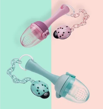 

DHL 200pcs Baby nipple Teethers With Pacifier Chain Fresh Food Nibbler Kids Fruit Feeder Nipples Feeding Safe Baby Pacifier