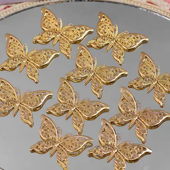 

10Pcs/set Simple Gold Color Hollow Butterfly Charm Jewelry Accessories for Making DIY Earrings Pendant Necklaces Fashion Jewelry