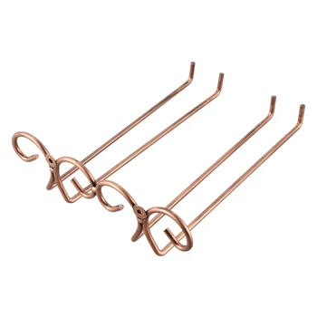 

2 Rows Bronze Stainless Steel Wall-Mounted Wine Glass Hanger for Bar Home