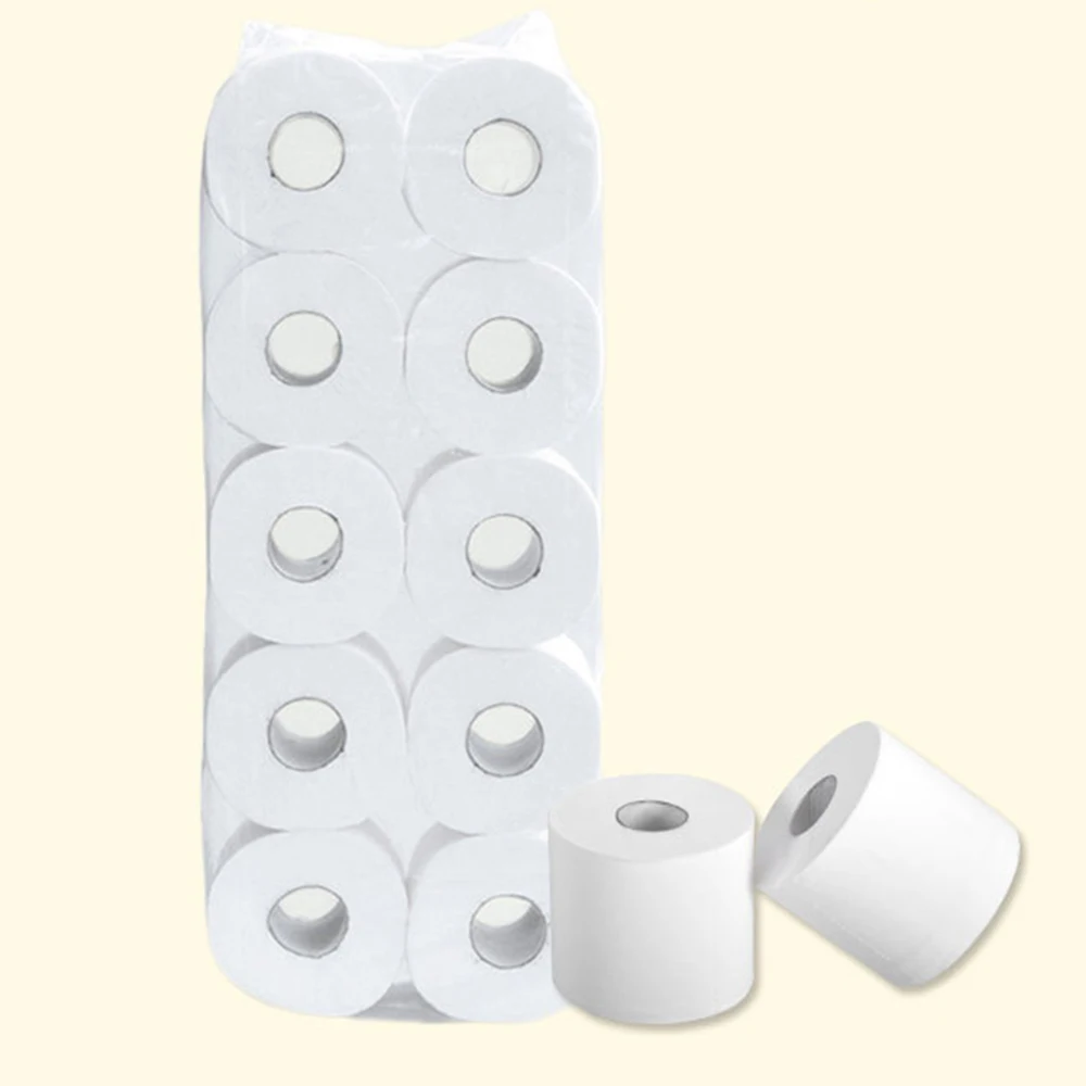 

White Toilet Paper Toilet Roll Tissue 10 Roll Pack 4Ply Paper Towels Tissue White Hand Toilet Towels indoor Roll Tissues Nap D30