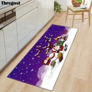 

Thregost Doormat Non-Slip Kitchen Living Room Carpet Cartoon Christmas Print Bath Mat Home Entrance Floor Mats Hallway Doormat