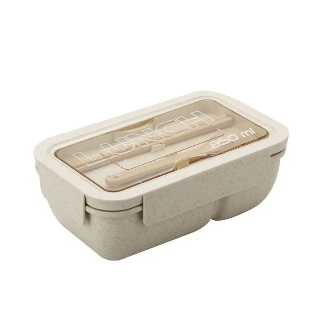 Beige 1 800/850ml Пшеничная солома Коробки для обедов здоровый Материал Bento Коробки микроволновая посуда Еда контейнер для хранения Пикник Портативный коробка - Цвет: Beige 1