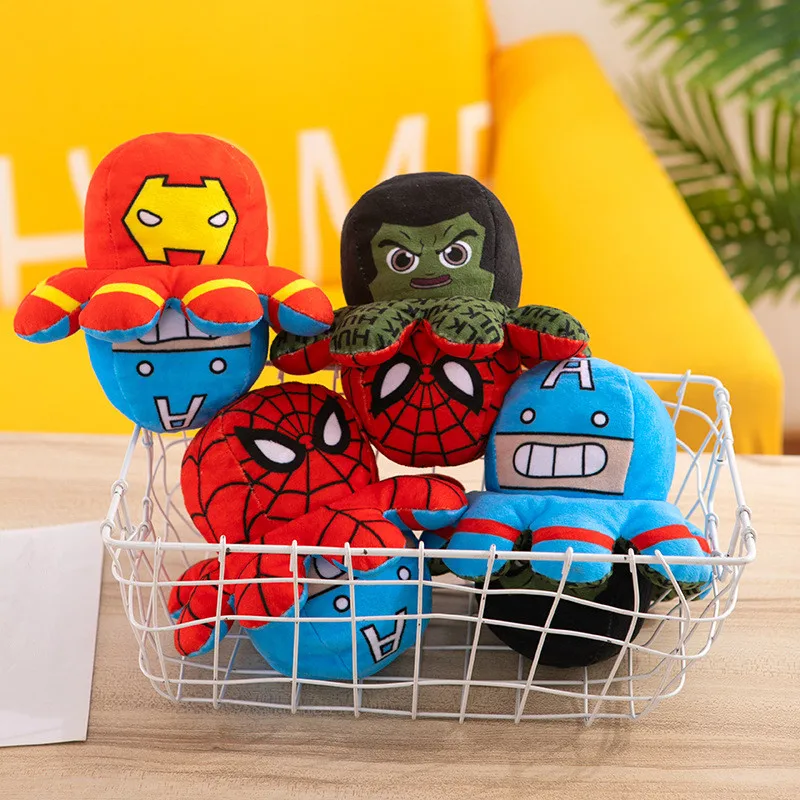 20CM Double-Sided Spiderman Plush Toy Iron Man Captain America Hulk Kawaii Cartoon Stuffed Dolls Festival Gifts For Children | Игрушки и