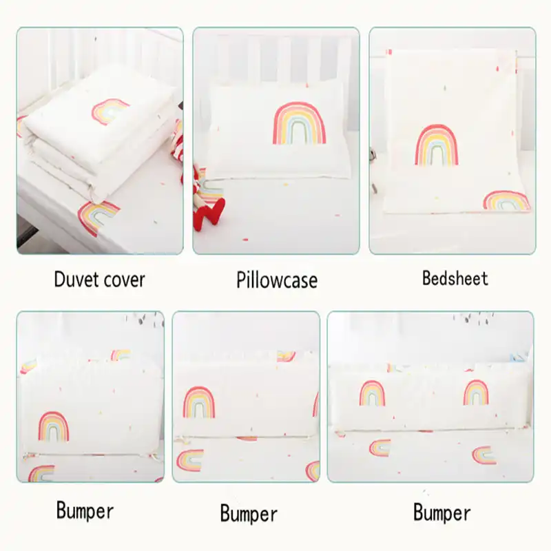 rainbow cot bumper