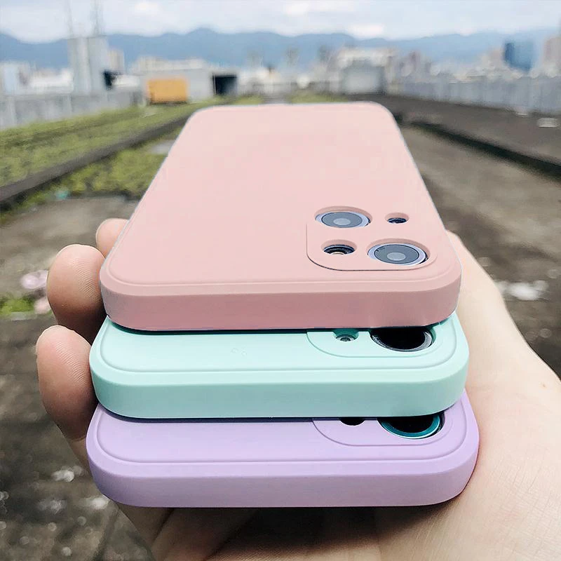 Official Original Square Liquid Silicone Case For Iphone 13 12 11 Pro Max Mini X Xr Xs 7 8 Plus Se2 Luxury Soft Shockproof Cover Mobile Phone Cases Covers Aliexpress
