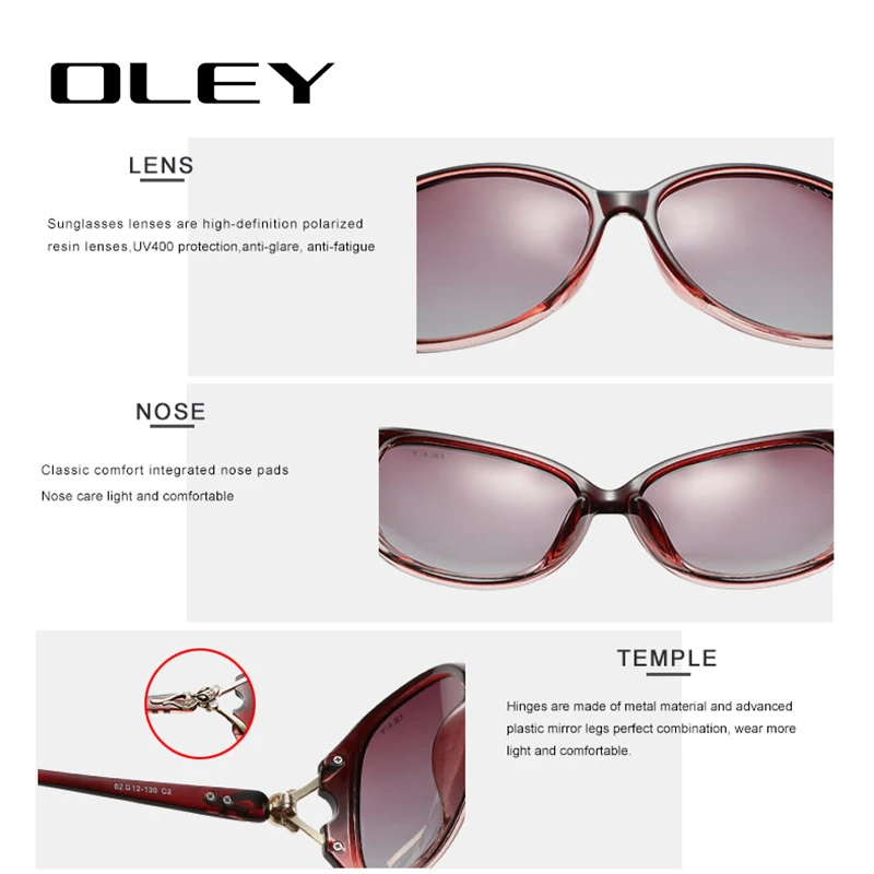OLEY Brand butterfly Sunglasses Women Polarized Fashion Ladies Sun