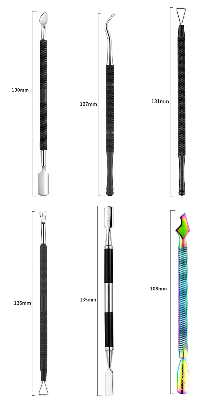 Многотипный инструмент для дизайна ногтей Радужная нержавеющая сталь Толкатель для кутикулы педикюр маникюрные ножницы вилка для удаления омертвевшей кожи гель Пинцет Набор