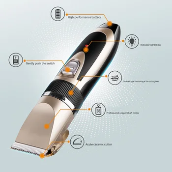 

Electric fader Dog Shaver Pet Hair Trimmer Dog Grooming Kit USB Quiet Cordless Hair Clippers Cutter Scissor for Dogs Cats Pets