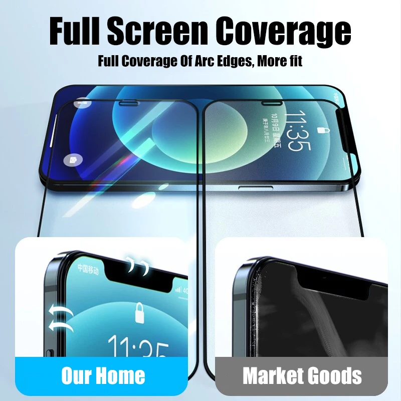 4Pcs Full Cover Protective Glass for iPhone 13 11 12 Pro Max Screen Protector for iPhone X XS Max XR 13 Mini Glass