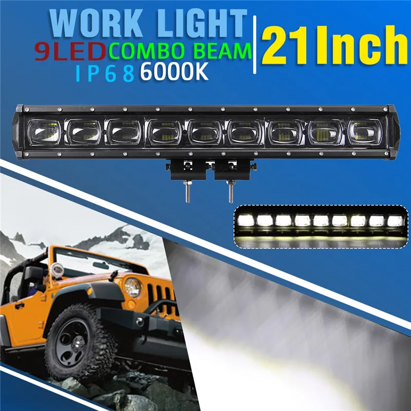 

90W 21 inch 9D Led Light bar Single Row led bar light 4x4 off road SUV Tractor Truck led light bar/work light 12V 24V