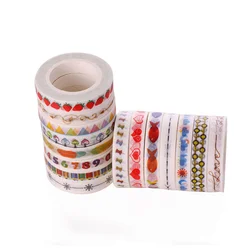 Bandes en papier à lignes de coupe, 10 pièces, ruban décoratif artisanal créatif à lignes de séparation (Style mixte) 