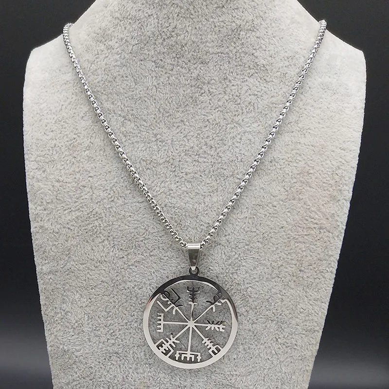 Viking Vegvisir ожерелье-Компас для мужчин из нержавеющей стали нордические руны Odin цепи ожерелье кельты этнические ювелирные изделия chaine homme N19726