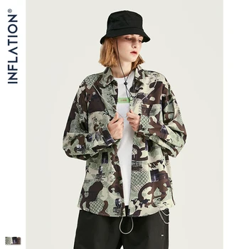 

INFLATION 2019 Autumn Men Shirt New Chic Camouflage Pocket Casual Men Shirt Male Streetwear Fashion Hip hop Casual Shirt 92149W