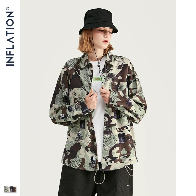 INFLATION 2020 Autumn Men Shirt New Chic Camouflage Pocket Casual Men Shirt Male Streetwear Fashion Hip hop Casual Shirt 92149W INFLATION 2020 Autumn Men Shirt New Chic Camouflage Pocket Casual Men Shirt Male Streetwear Fashion Hip hop Casual Shirt 92149W