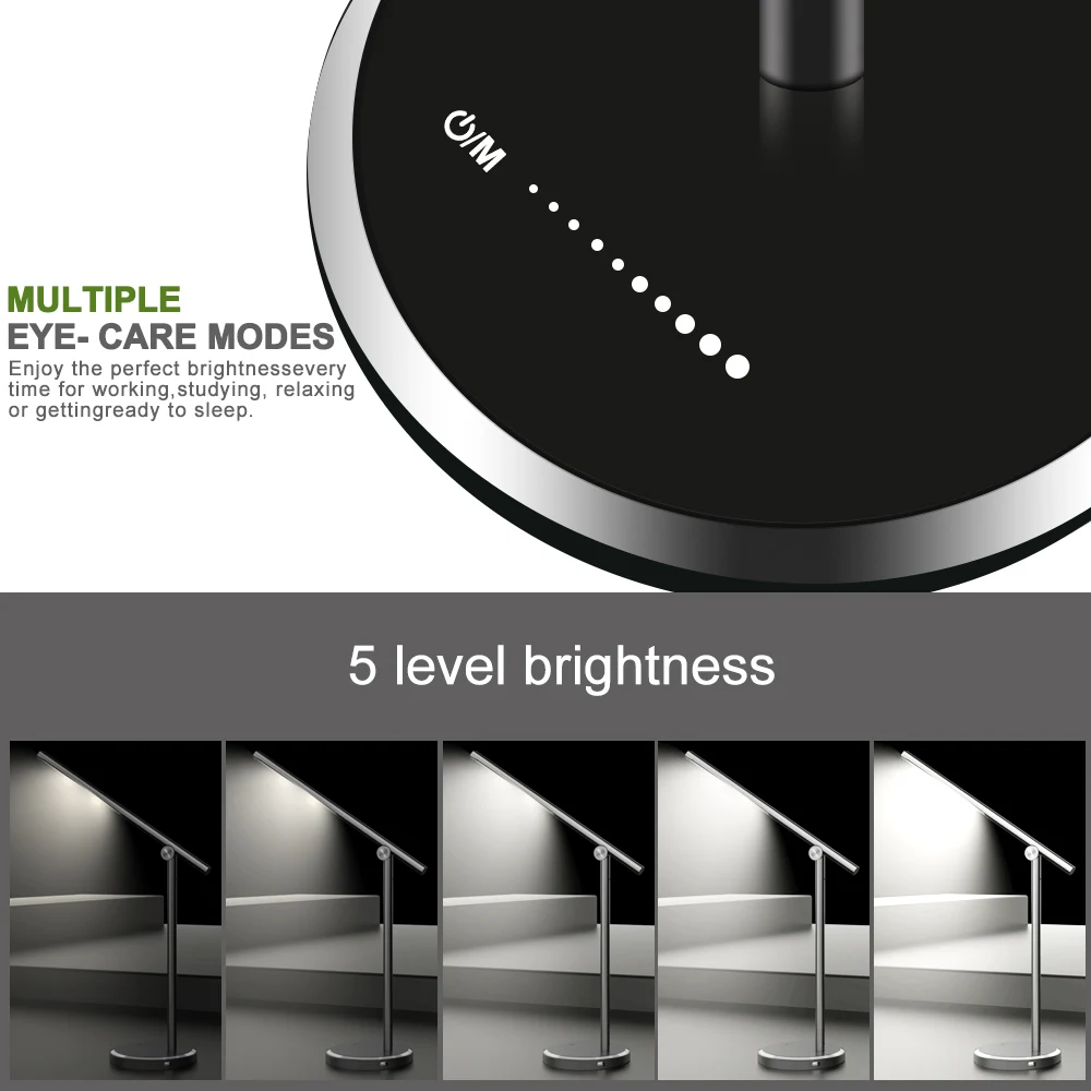  LED Desk Lamp Business Office light Touch Control Eye Protection Light Dimmer USB Charge Led Table  - 4000182624616