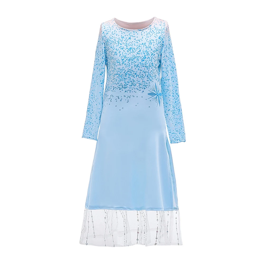 Snow Queen 2 Cosplay Elsa Anna Girls Dress Summer Casual Mesh Princess Dress Party Performance Costume 4-12 Years Kids Dresses