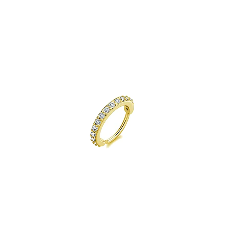 Nose Piercing Hoop Ring Hinged Segment Zircon Septum Piercing Opal Ear Cartilage Tragus Helix Lip Nariz Pircing Cuff Goth Hoop