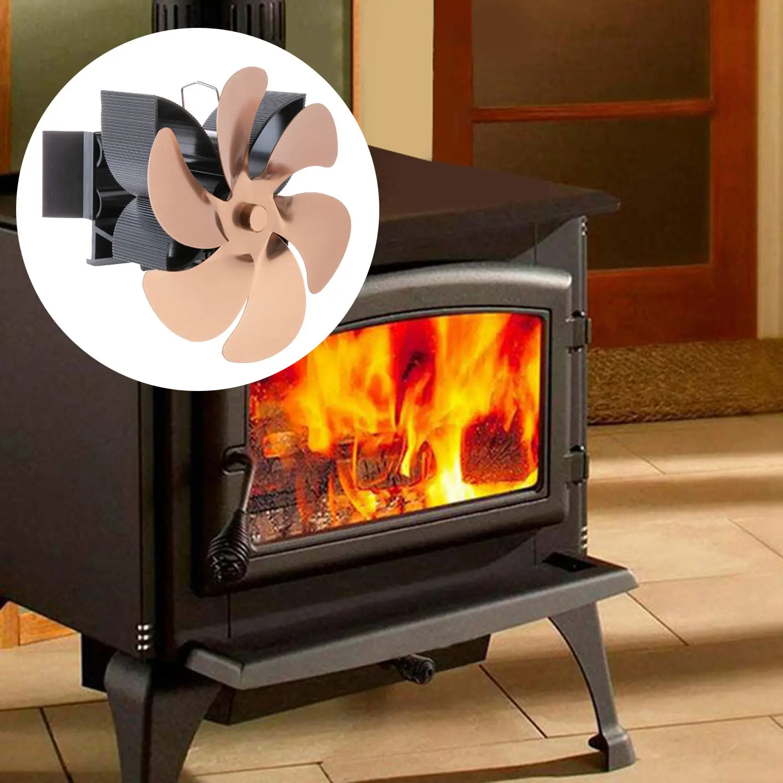 6-Blade Heat Powered Gas Burning Silent Fireplace Circulating Hanging  Mounted Stove Fan for Eco Friendly Wood/Log Burner - AliExpress