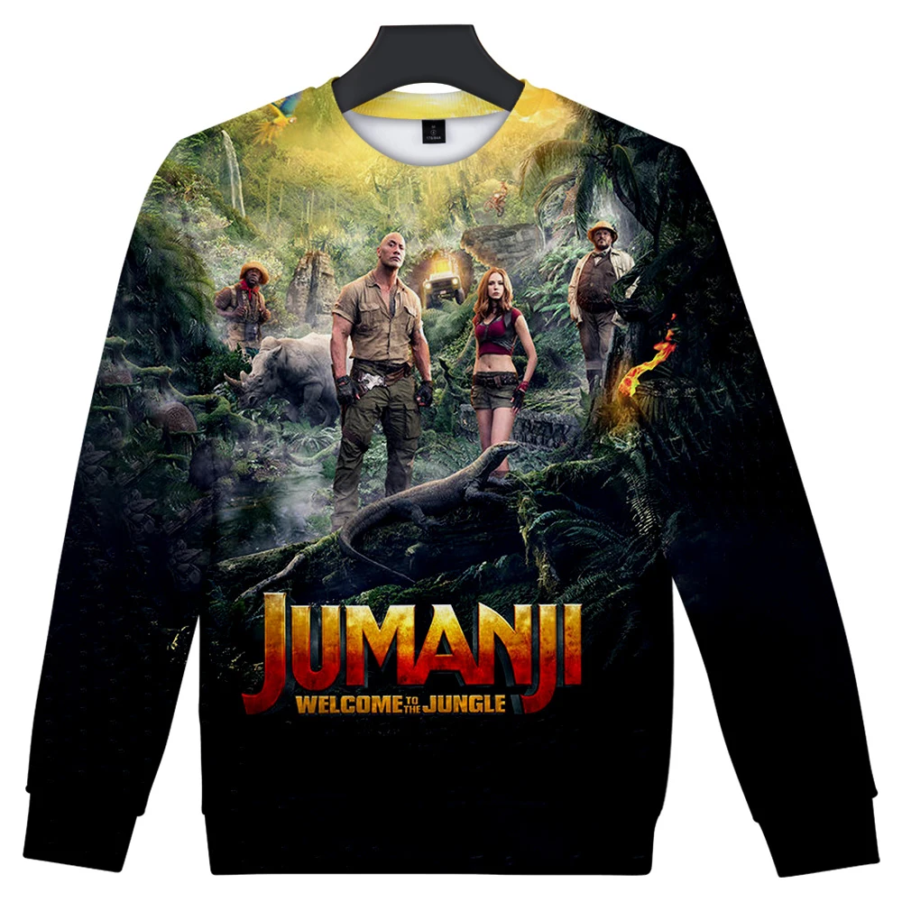 Уличная одежда Jumanji толстовки с круглым вырезом и длинными рукавами из хлопка Harajuku Jumanji толстовка с капюшоном для мужчин Уличная одежда размера плюс