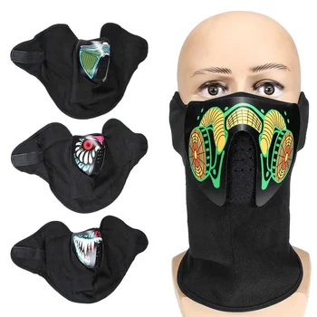 

Fashion Voice Control LED Halloween Easter Rave Mask Luminous Costume Mask Party Easter Decor Gift