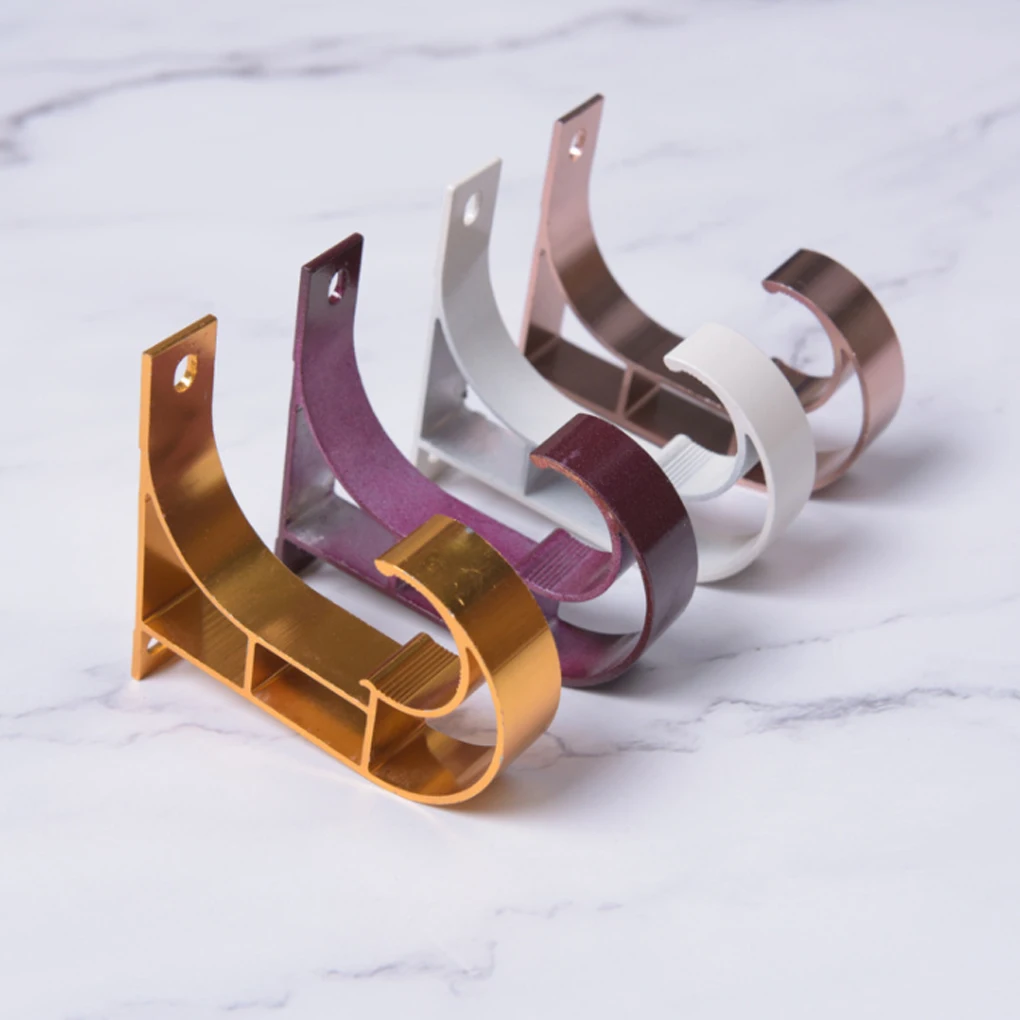Aluminium Alloy Ceiling Curtain Rod Brackets Hooks Modern Window-Dressing Home Decor Wine Red