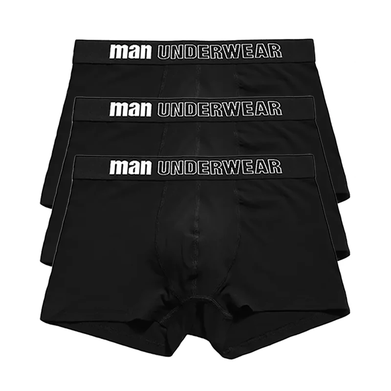 Three Pcs Black 3 шт./лот, высококачественные мужские боксеры, нижнее белье из чесаного хлопка, мужские трусы-боксеры дышащие мужские шорты, дышащие трусы - Цвет: Three Pcs Black
