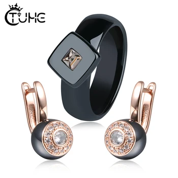 

Rings Earring Jewelry Sets Healthy Jewelry Silver Color Women Stud Earring Rings Wedding Bridal Engagement Gift