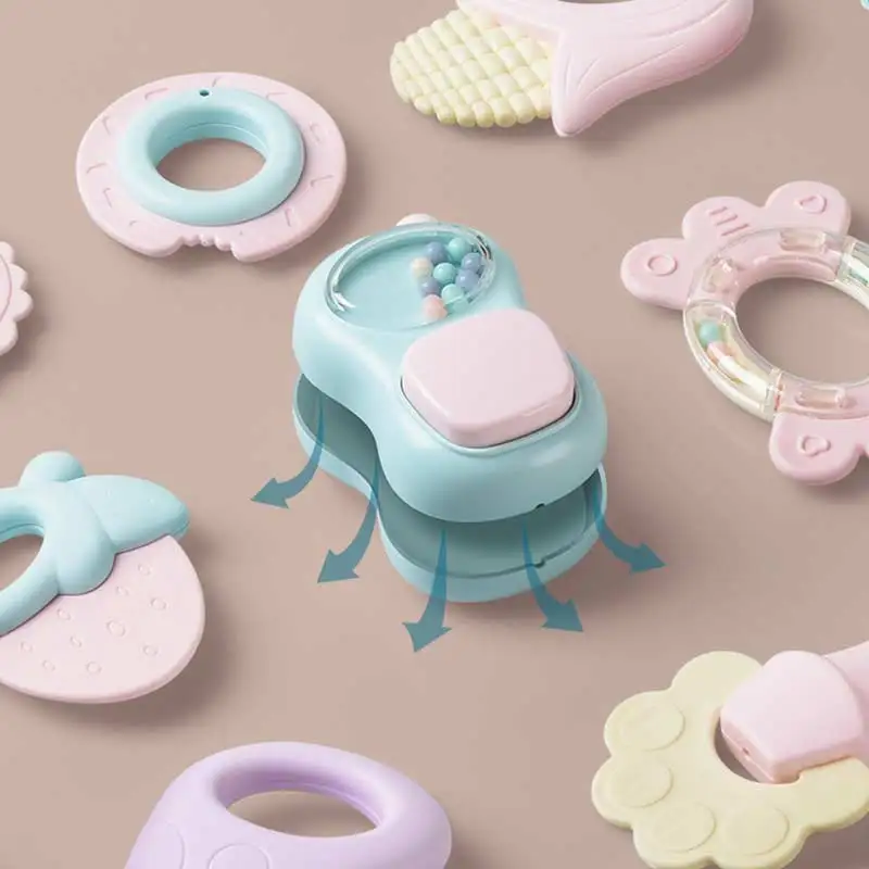 8-16Pcs Baby Teether 0-12 Months Music Toy Set Hand Bell Jingle Plastic Mobile Rattle Ball Educational Toy For Newborn Gifts