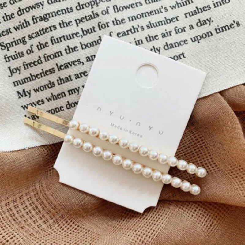 1PC Barrette Stick Hair Styling Hairpin Pearl Clip Elegant Korean Design Snap Women Headwear | Украшения и аксессуары