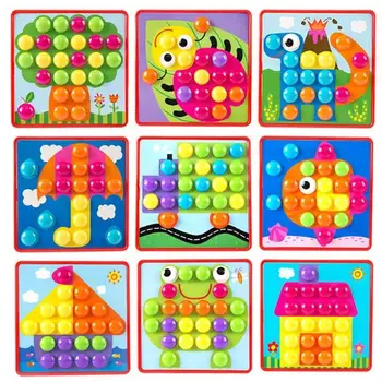 

Baby Kids 3D Puzzles Toy Colorful Buttons Assembling Mushrooms Nails Kit Puzzles Toy Jigsaw Puzzle Mushroom Nail DIY Toys