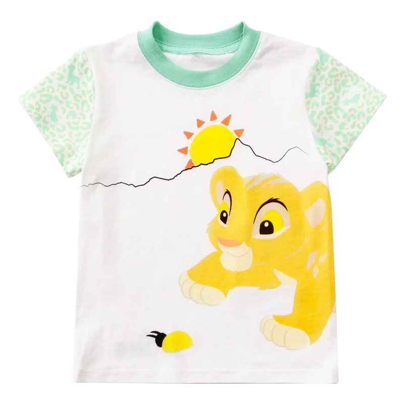 1 Disney Lion King/детская футболка Летняя Детская футболка с короткими рукавами в европейском и американском стиле для мальчиков Модная Повседневная футболка - Цвет: 1